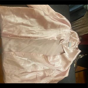 satin pink button up